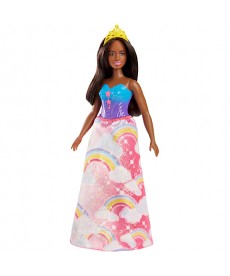 Barbie Dreamtopia hercegnő baba szivárványos ruhában FJC94