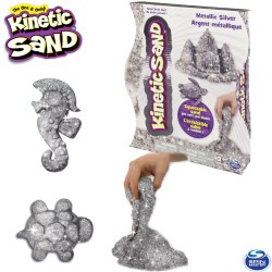 Spin Master Kinetic Sand: Ezüst metál színű homokgyurma 454 gramm 6026411