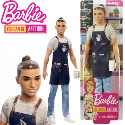 Barbie karrierista babák: Ken barista karrierbaba FXP01