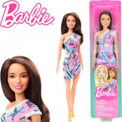 Barbie: Sötétbarna hajú baba mini ruhában GBK92