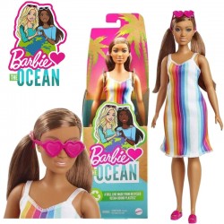 Barbie: 50. évfordulos Malibu baba csíkos ruhában GRB35
