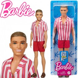Barbie: Ken 60. évfordulós baba piros-fehér csíkos ingben GRB41