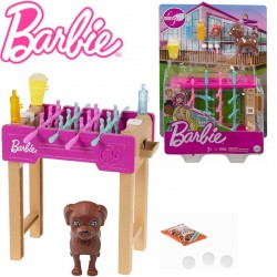 Barbie: Kerti csocsóasztal játékszett kisállattal GRG75