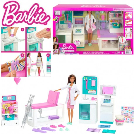 Barbie: Mobilklinika játékszett barna hajú babával GTN61