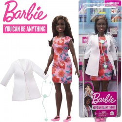 Barbie karrierista babák: Barna bőrű orvos karrierbaba DVF50