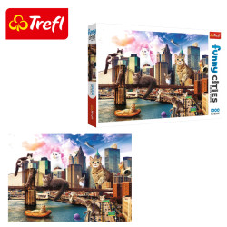 Trefl Puzzle - Funny Cities, Macskák New Yorkban 1000 db