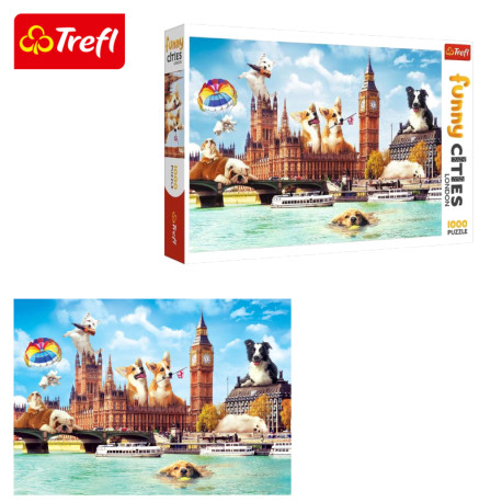 Trefl Puzzle - Funny Cities, Kutyák Londonban 1000 db-os